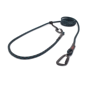 EASYLONG Hundeleine TWIST - M - 4m - schwarz mit blauen Stichen